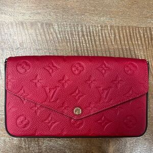 Louis Vuitton Red Leather Clutch